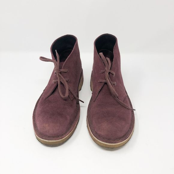clarks desert boot burgundy suede